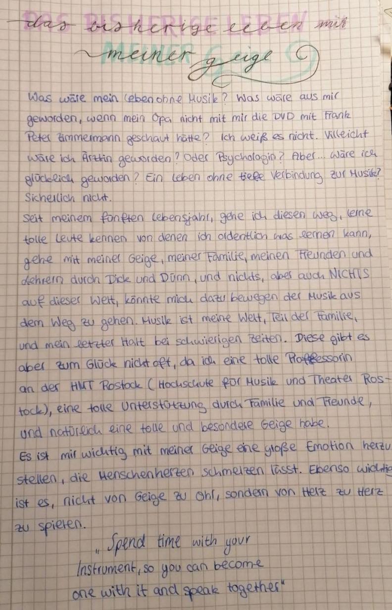 Leandras Brief für den Künstlerkalender Leandras Brief für den Künstlerkalender