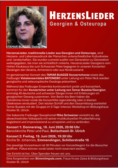 Handzettel Rückseite Konzerte HerzensLieder 19., 19. Juni 2026