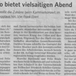 Konzertkritik zum Kammermusikkonzert in der Fellbacher Zeitung (28.10.2013)