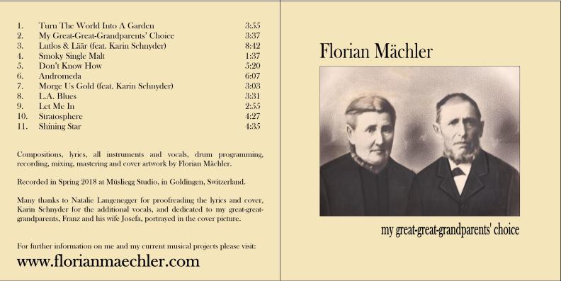 Florian Mächler "my great-great-grandparents' choice" Florian Mächler "my great-great-grandparents' choice"