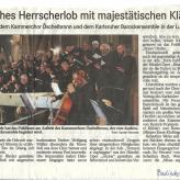 Rezension Badisches Tagblatt: "... Mit ihrem hellen, reinen Klang begeisterte sie das Publikum zu "Bravo"-Rufen.