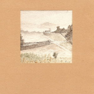 Ausblick  ,,View"  (1978)      aquarell l  8x8 cm