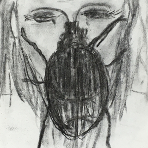 Reflection (1974)   charcoal drawing  l  30 x  21 cm
