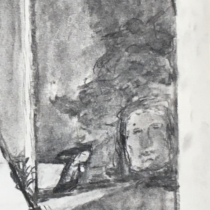 Night fright (1974)   charcoal drawing  l  39,8 x 30,8 cm