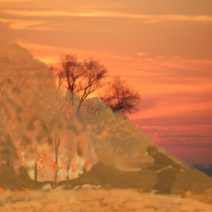 Verbrannte Erde  (2024)   pencil as brush and eraser  I  art print on canvas  I  55 x 71 cm