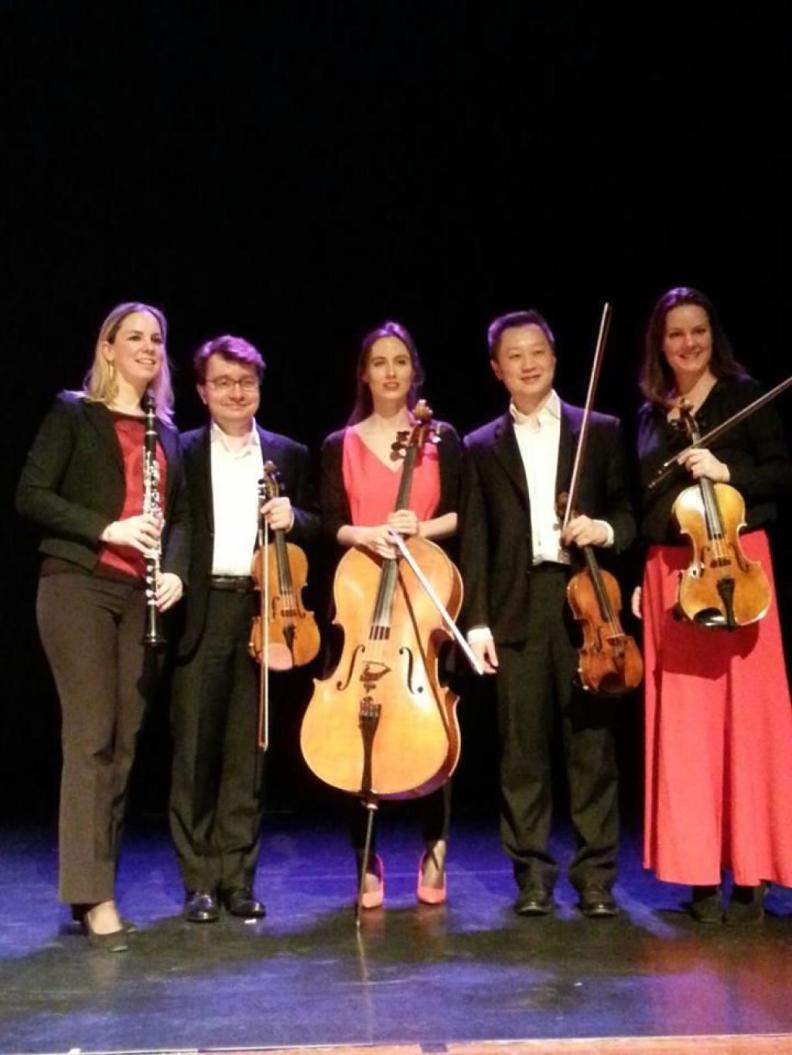 4.03.2018 De Tamboer Hoogeveen NL Mozart and Brahms Clarinet Quintets Mozart Kwintet NNO Hanka Clout clarinet , Sergei Bolotny violin, Yu Li violin, Merel Willers-Hunsveld alt , Noelle Weidman cello. 4.03.2018 De Tamboer Hoogeveen NL Mozart and Brahms Clarinet Quintets Mozart Kwintet NNO Hanka Clout clarinet , Sergei Bolotny violin, Yu Li violin, Merel Willers-Hunsveld alt , Noelle Weidman cello.