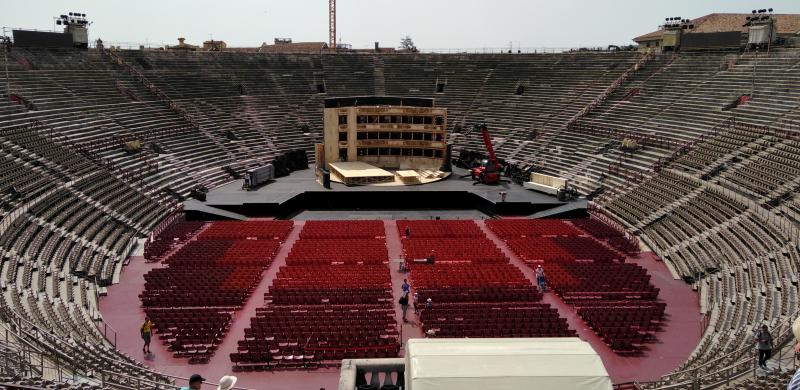 Arena di Verona - Aufbauten für Aida