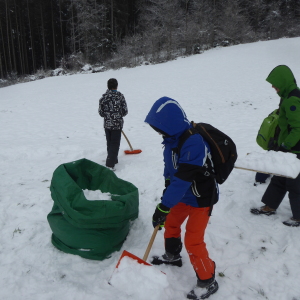 Schneetransport mit grossem Sack