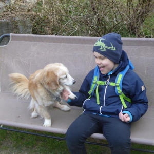 "gib Pföötli!" (unser Hund Ljuba)
